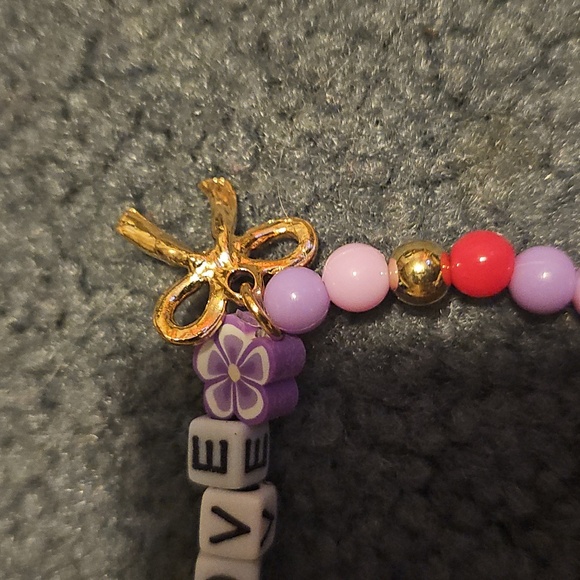 Beaded LOVE Bracelet with Bow - Picture 2 of 3